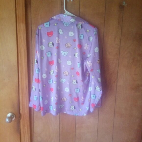 Japanese Pattern Women's Purple Ohs Pajamas Size M New - Picture 4 of 6